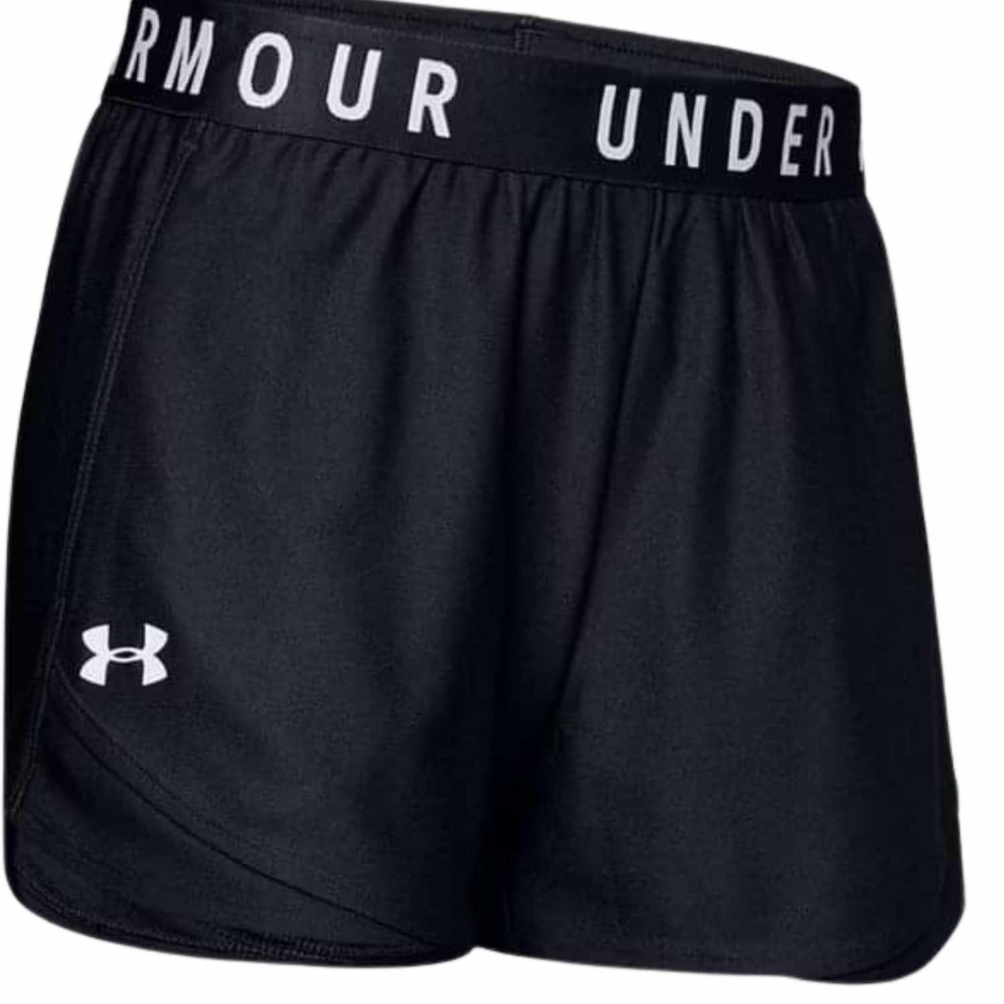 Under Armour Black/White Women's Play Up Shorts, 3" inseam, Small