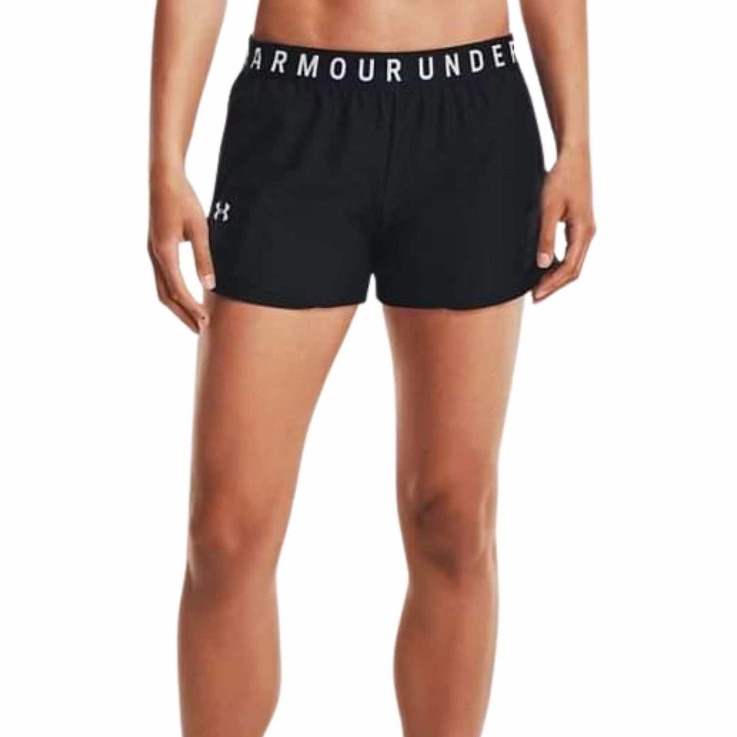 Under Armour Black/White Women's Play Up Shorts, 3" inseam, Small