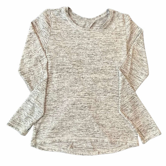 Heather Grey Long Sleeved Knit Shirt with Cutout Back Details, Size Small