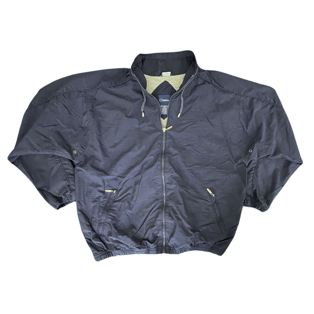 Catalina Navy Blue Medium Weight Lined Windbreaker Jacket, Size Medium