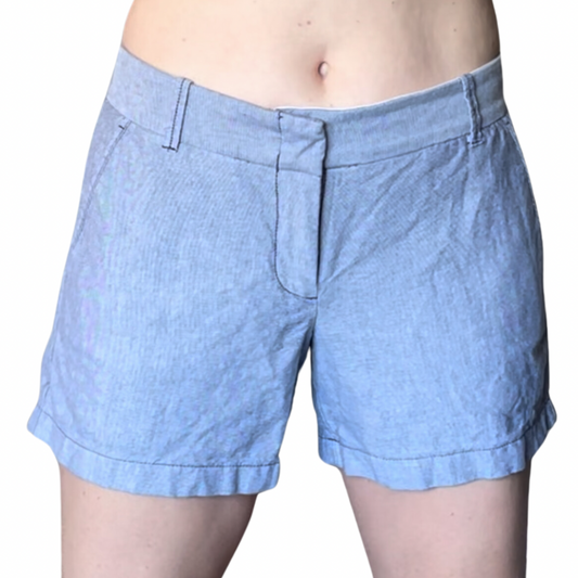 J.Crew Blue Chambray Chino Shorts, 4" Inseam, Size 6