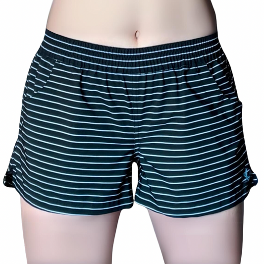 Carve Designs Black & White Striped Bali Short, 3" Inseam, Size 8