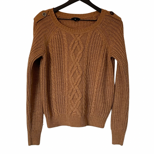 Worthington Women's Brown Cable Knit Sweater, Size Medium