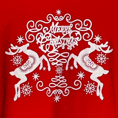 $5 CHRISTMAS COLLECTION: Merry Christmas Deer Turtleneck Long-Sleeve, Size XL