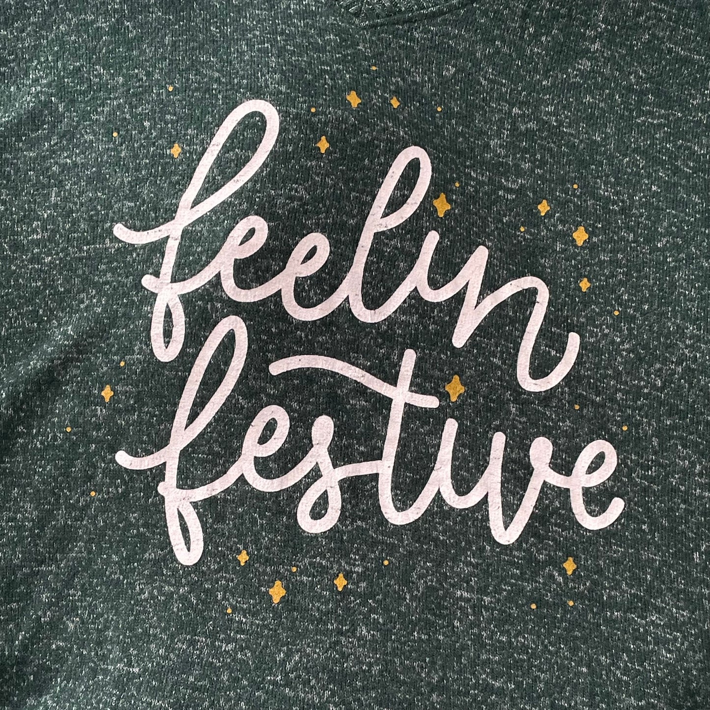 $5 CHRISTMAS COLLECTION: "Feelin Festive" Oversized Green Shirt, Size XL